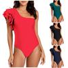 Women's One-piece With Chest Pad Without Steel Bra Swimsuit Solid Color Swimsuit
