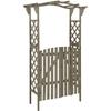 VidaXL Pergola with Gate 116x40x204 Cm Grey Solid Fir Wood