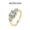 MODIAN 925 Sterling Silver High Quality Luxury Sparkling Zirconia Finger Ring For Women Classic Wedding Engagement Jewelry