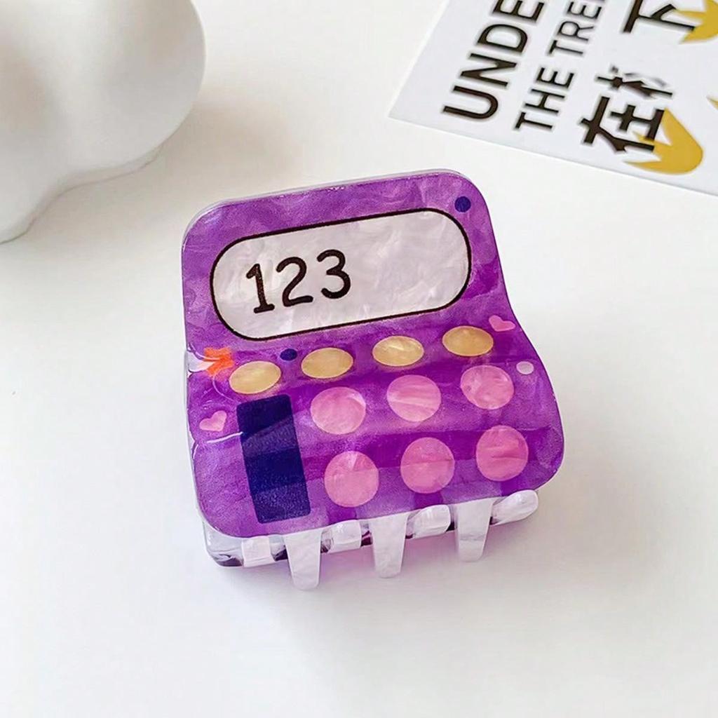 1pc Cartoon Cute Acrylic Cartoon Back To School School Bus, Pencil, Apple, and Calculator Style Hair Clip, Acrylic Hair Claw