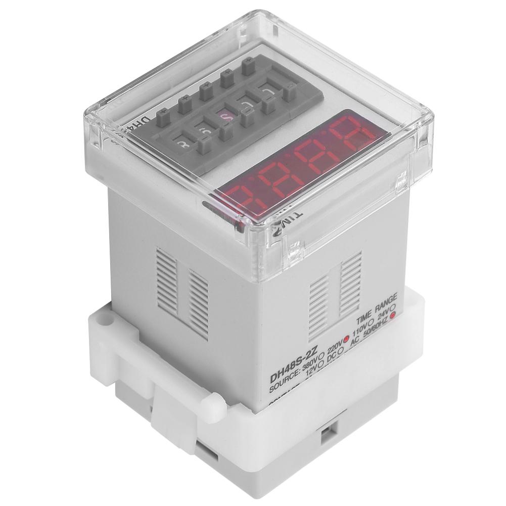 48S-2 Digital Display Time Relay with LED Display, Spring Push Button, Copper Wire, for Industrial Automation