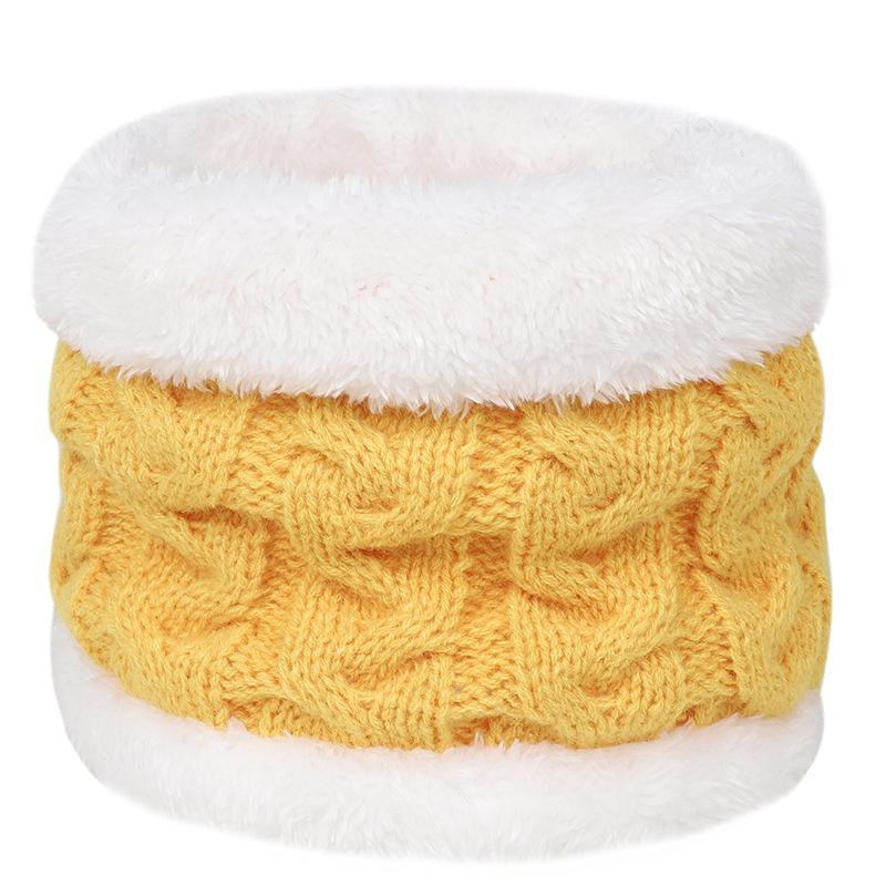 Solid Color Baby Scarf Autumn Winter Children Plush Knitted Scarves Thicken Warm O Ring Scarf Boys Girls Neck Warmer Collar