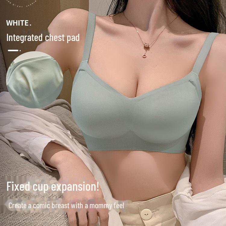 Korean Comics Seamless Push-Up Bra for Small Busts - Wireless, Thickened, and Large Fixed Cups