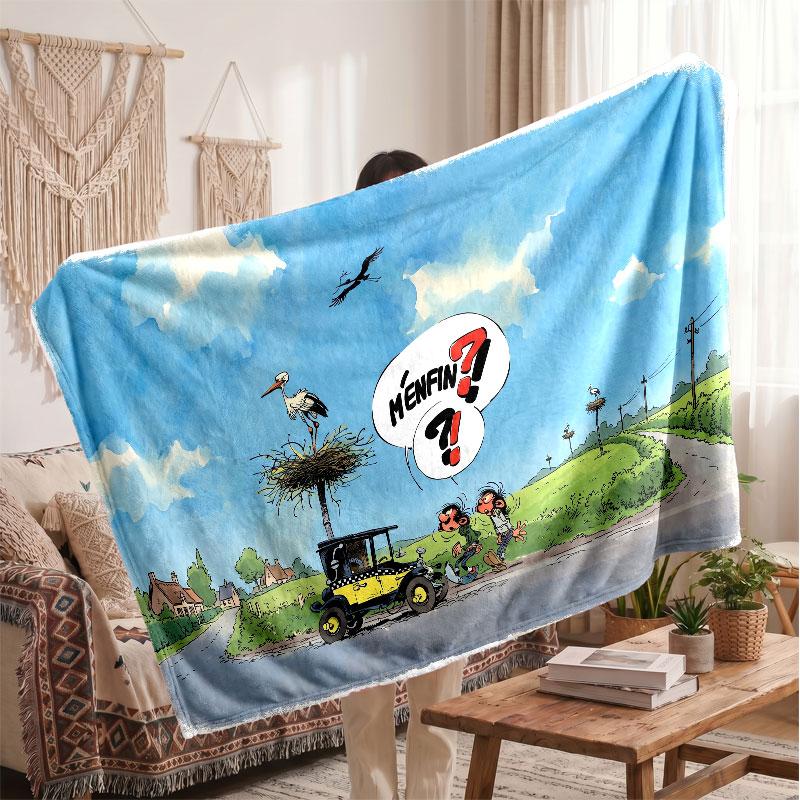 Warm Flannel BlanketGaston Lagaffe Soft Cozy Throw Blanket for Bedroom Couch