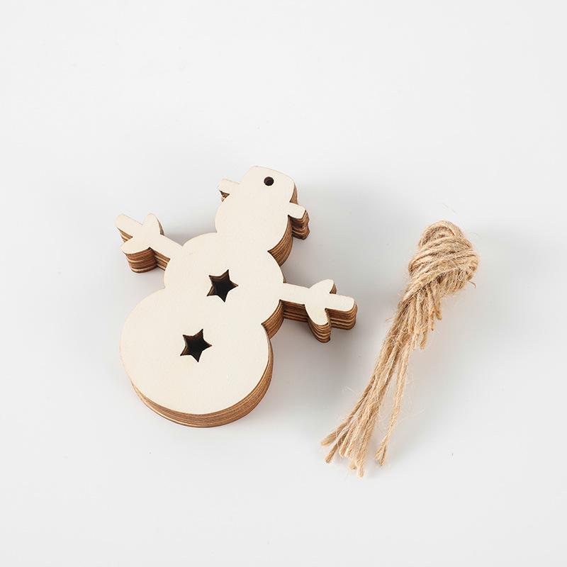 10 шт. Деревянные рождественские шары для DIY, украшение, круглые крафтовые безделушки, бирки, подвесное украшение для Рождества, Нового года, кулон-декор