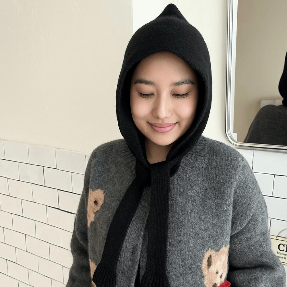 Защита ушей Балаклава Шапка Мягкие Вязаные Шапки Винтажные Ветрозащитные Шапки с Капюшоном Женские