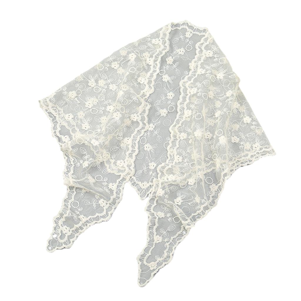 Ethnic Lace Head Scarf for Women Girls Hair Scarf Bandanas Headpiece Turban Hairband Floral Neckscarf Head Accessories