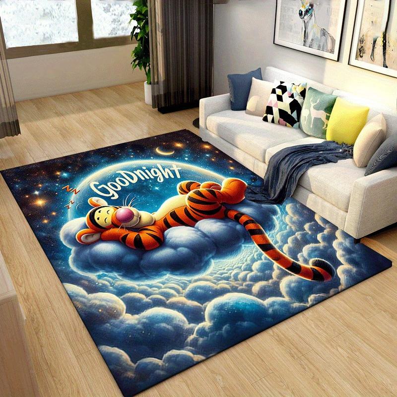 1pc Winnie The Pooh Pattern Area Rug Soft Flannel Floor Mat for Living Room,Office,Bedroom and Carpet