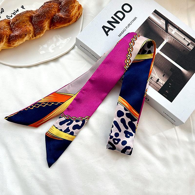 Long Silk Scarf, High-end Neck Scarf, New Multi-functional Silk Scarf, Bag Wrapping, Headscarf, Headband, Tied Hair Belt.