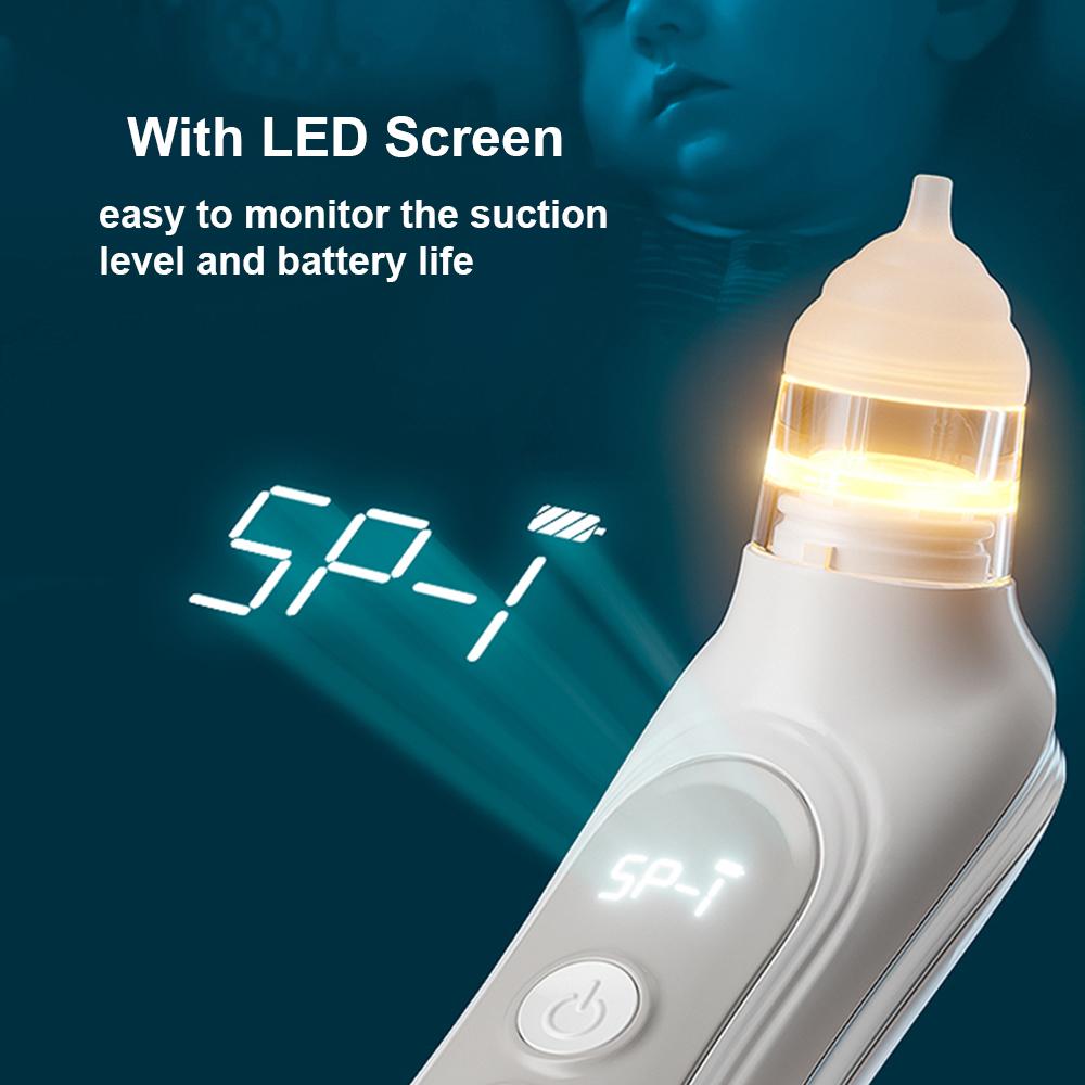 Электрический детский назальный аспиратор, автоматический очиститель носовой присоски для младенцев, 5 уровней всасывания, низкий уровень шума