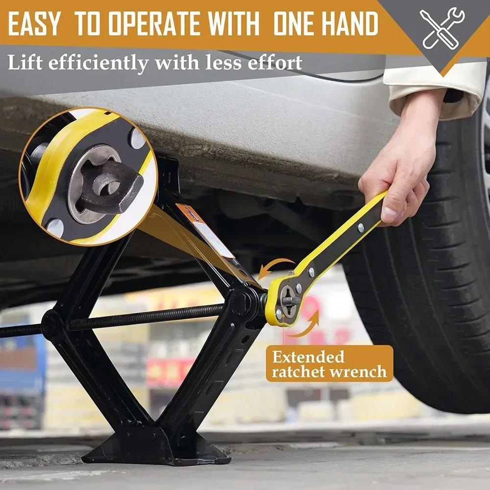 Car Save Effort Jack Ratchet Wrench Cross Type Steel Hand Repair Tool Garage Tire Wheel Lug Handle Automotive Motorcycle Tool