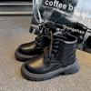 Children's Boots for Girls Toddlers Causal Leather Boots Fashion Round-toe Thick Bottom Kids Solid Color Ankle Boots Versatile