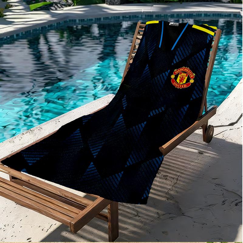 Football United F.C Print Beach Towel, Versatile Lightweight Absorbent Beach Towel for Pool Surf Yoga Bathroom, Perfect Birthday Holiday Gift