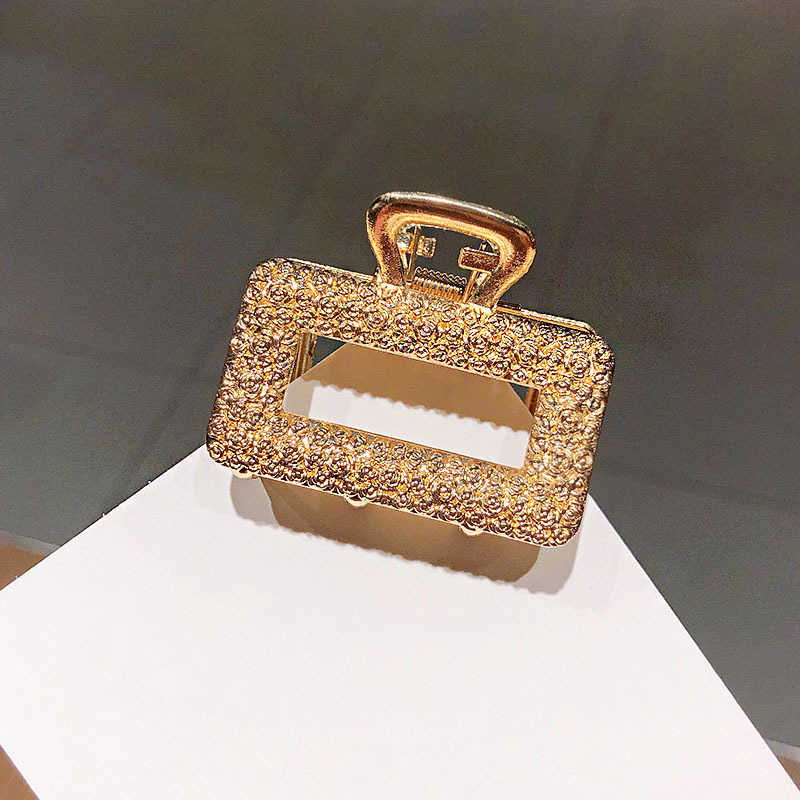 Модные простые геометрические заколки для волос с когтями для женщин и девочек, металлические заколки для волос в форме краба, полые заколки для волос, аксессуары для волос, головные уборы