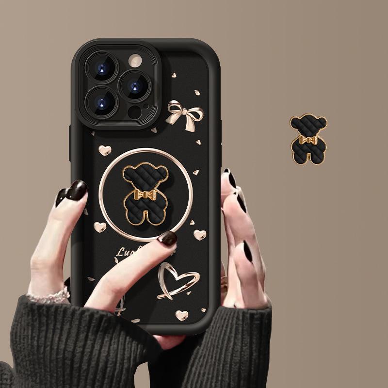 Трехмерная кукла-медведь, подходящая для чехла мобильного телефона OPPO FindX9 RealmeC83, мультяшный C100, персонализированный защитный чехол