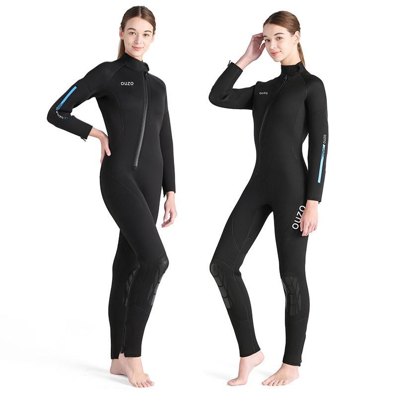 5mm Womens Full Wetsuit Long Sleeve Pants Thermal Dive Suit Snorkeling Surfing Winter Swimming