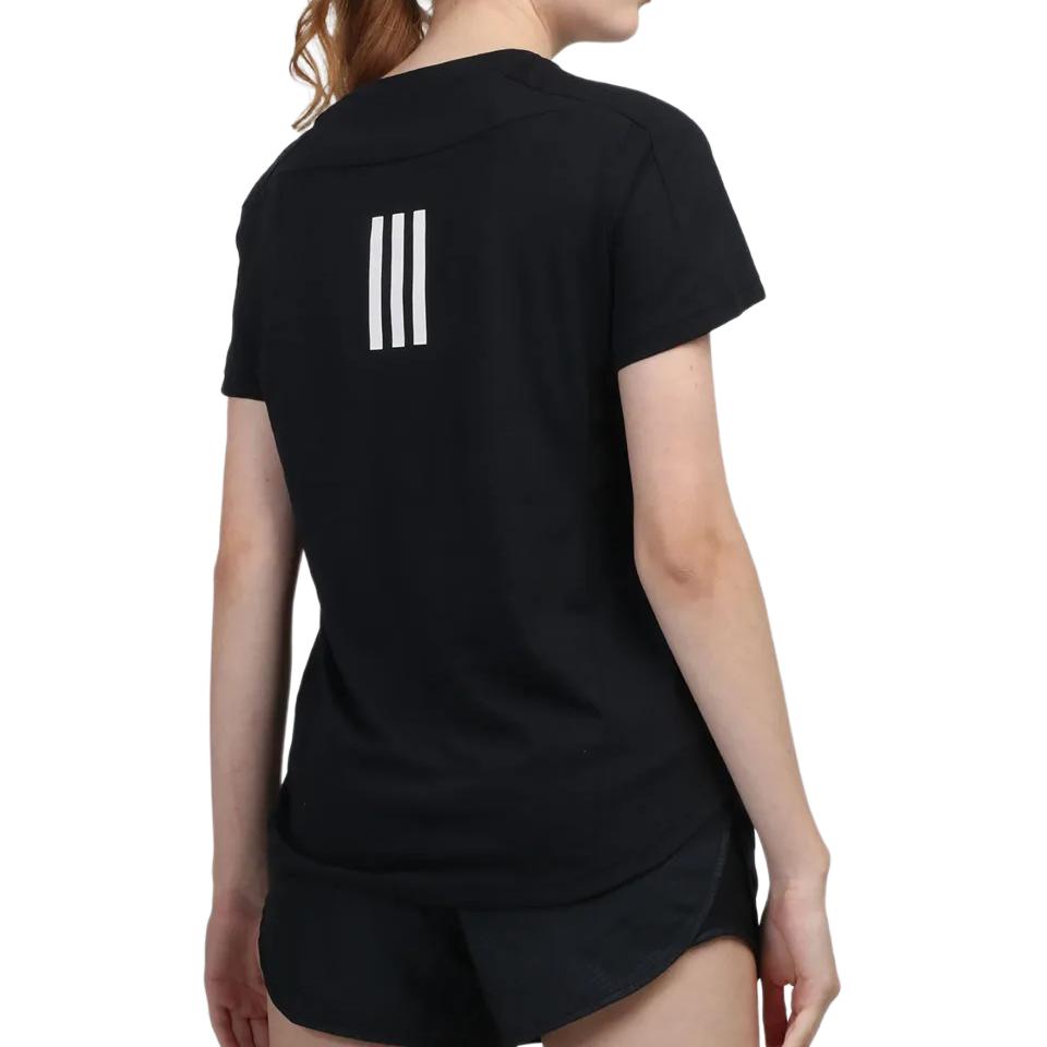 adidas Футболка для бега с коротким рукавом для тренировок, женские топы, черная, GC6649