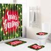 Christmas Household Bathroom Shower Curtain Four-Piece Bathroom Non-Slip Door Mat Bedroom Living Room Floor Mat Carpet