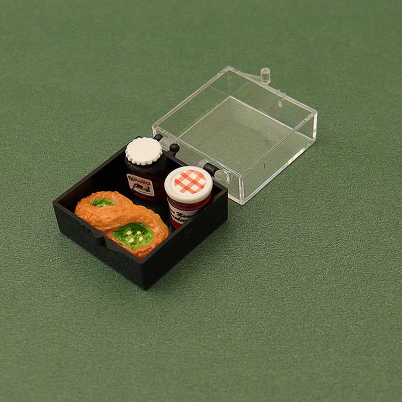 1/12 кукольный домик имитация хлеба джем с ящиком для хранения набор кукольный домик мини десерт еда украшения кукольный домик кухня сцена игрушки