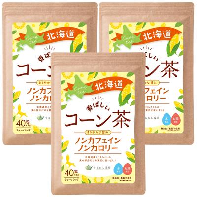 Uruwashi Sabo Чай из жареной кукурузы 40 пакетиков x 4 г Без кофеина Без пестицидов Ароматный Хоккайдо Отечественный Набор из 3 штук