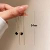 Korean Fashion Long Tassel Drop Earrings For Women Temperament Black Geometric Ear Line Dangle Earrings Girls Party Jewelry
