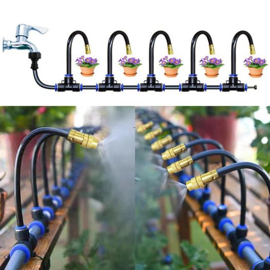 Drip Irrigation System Garden Watering System with 360 Degree Adjustable Nozzles Mist Irrigation System for Garden Yard Lawn Plants