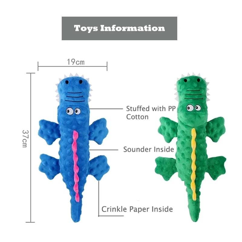New Dog Toy Soft Plush Pet Dog Squeaky Chew Toys Stuffed Crocodile for Small Large Dogs Cat Cute Interactive Squeak Toy Durable