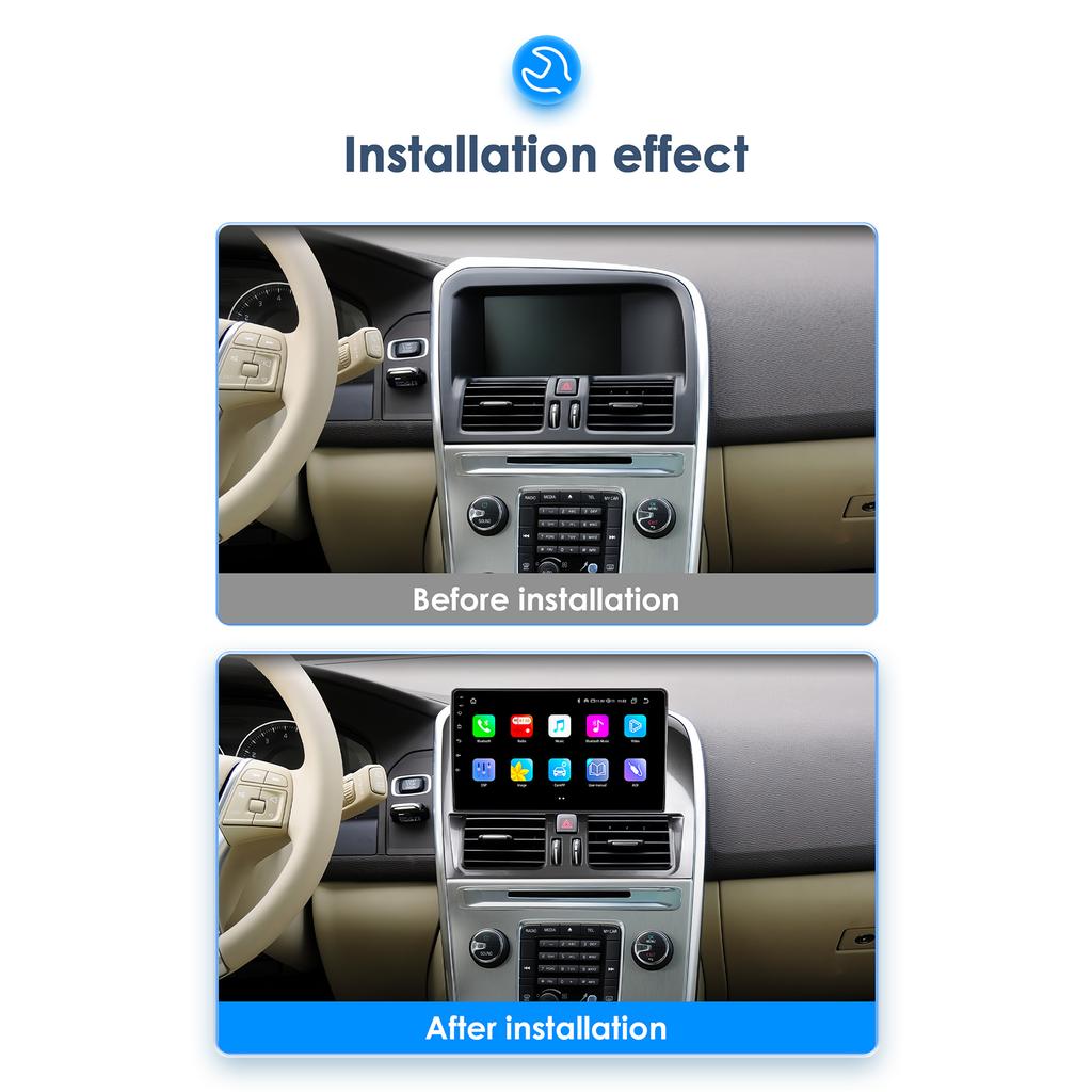 OSSURET 9" Carplay 4G BT 2din Android 13 автомобильный радиоприемник мультимедиа видеоплеер GPS навигация для Volvo XC60 2008-2017 головное устройство интеллектуальный экран SWC