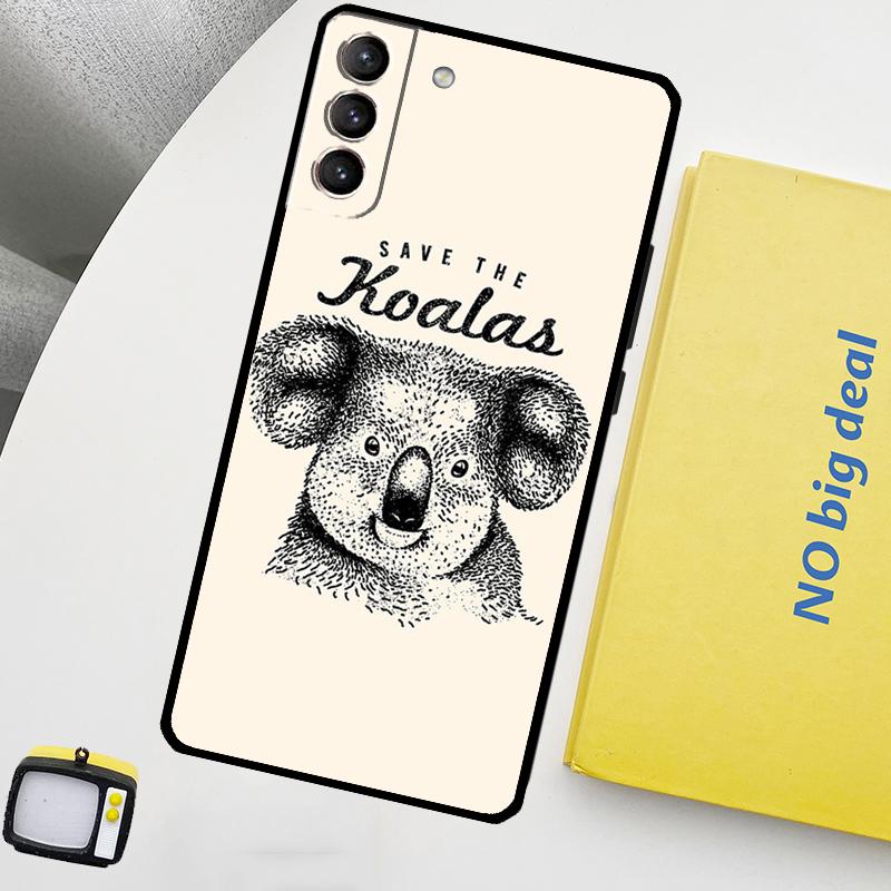 Cute Australia Koala Art Case For Samsung Galaxy S23 S22 Ultra S20 S21 FE S9 S10 Plus Note 10 20 Ultra Back Cover