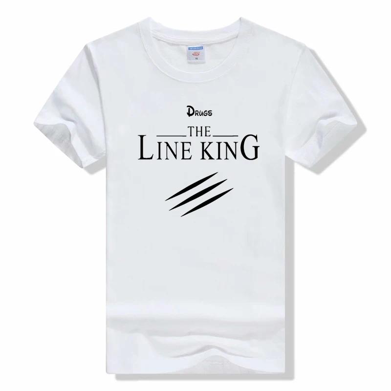 Funny Drugs The Line King Design Gift T-Shirt Faddish Birthday T Shirts Short sleeved tops t shirt Cotton T Shirt