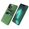 Dual Card Holder Phone Case for iPhone 15 Pro Max Hard PC+Cloth Anti-scratch Phone Cover