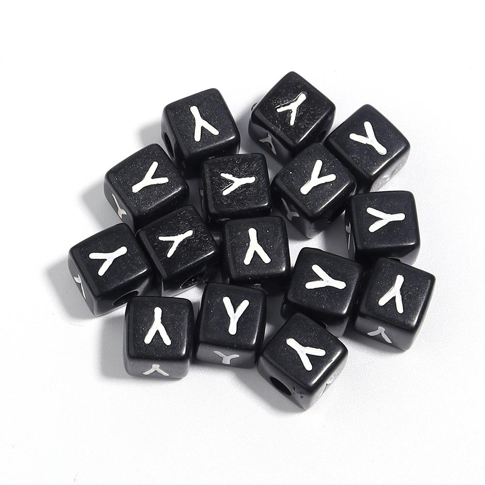 50-100pcs Black Acrylic Letter Beads A-Z Alphabet Beads Cube Spacer Beads For DIY Bracelet Necklace Jewelry Making Accessories