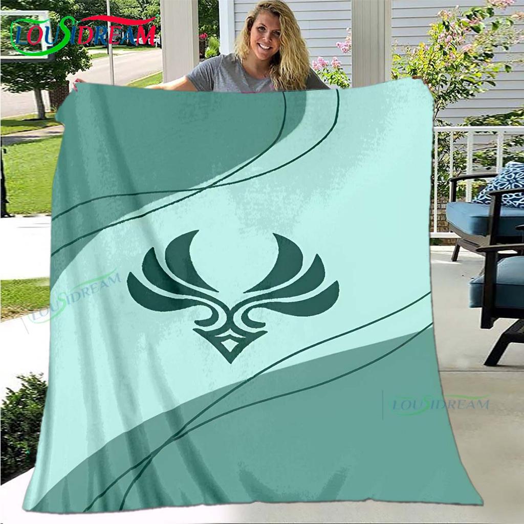 Горячий плед с узором рун Genshin Impact, тонкий фланелевый плед, портативный плед для дома, путешествий, офиса, на обеденный перерыв, подарок на день рождения