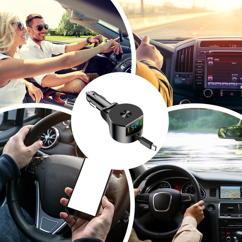 Car Charger Adapter USB Mobile Phone Charger Adapter For Auto LED Intelligent Digital Display Small Car Adapter For SUVs Trucks