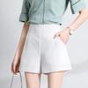 Women's Wide-Leg High-Waist A-Line Shorts - Spring/Summer, Loose Fit, Black/White, All-Match Style