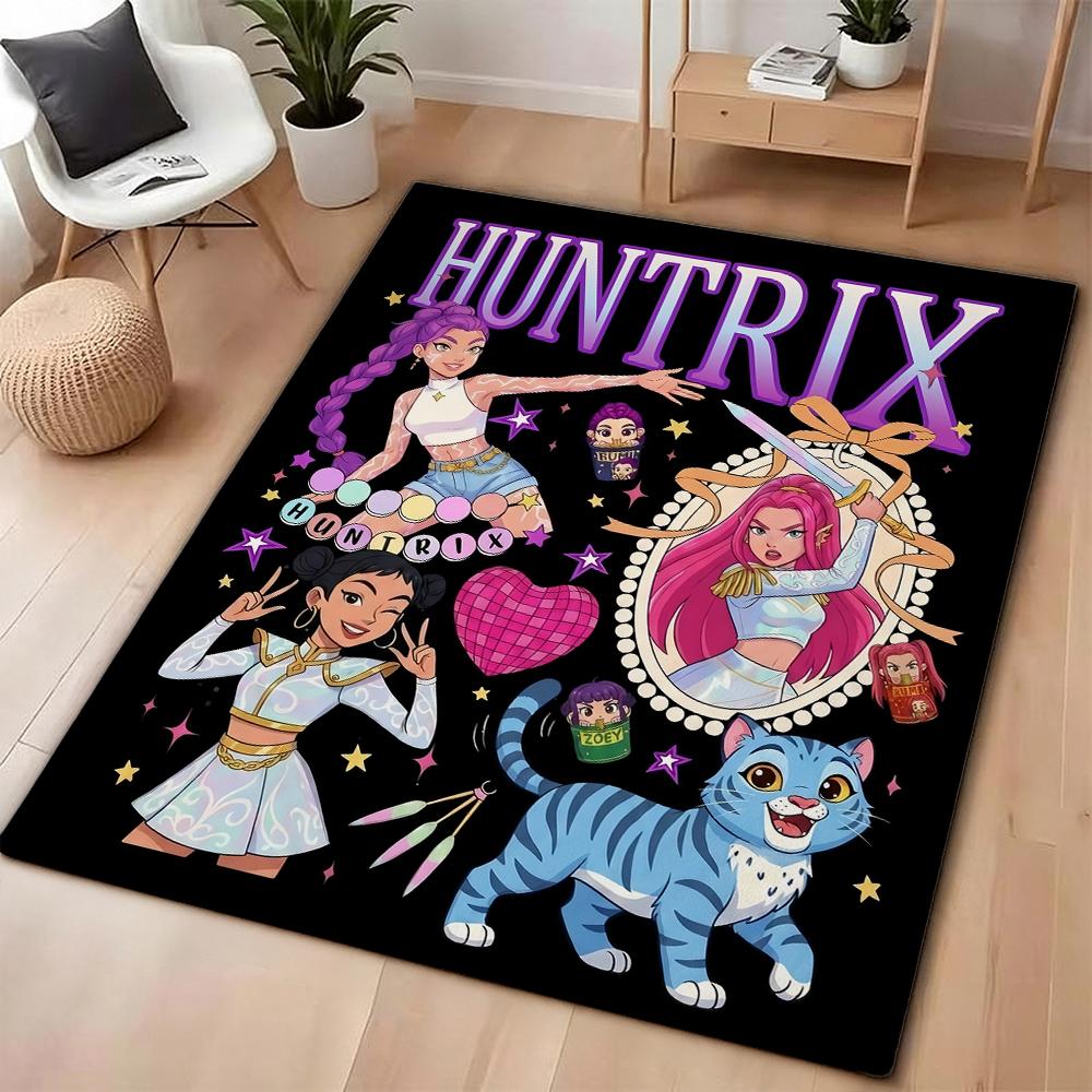 Kpop Idols Hunt Demons Indoor Rug Nonslip Thick Carpet For Hallway Doorway Kitchen Home Party Decor Holiday Gift