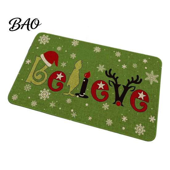 Non-slip Holiday Floor Mat Christmas Door Mat, Festive Entrance Rug, 35" x 24" Non-Slip Washable Winter Home Decor Entry Welcome Water Absorbent