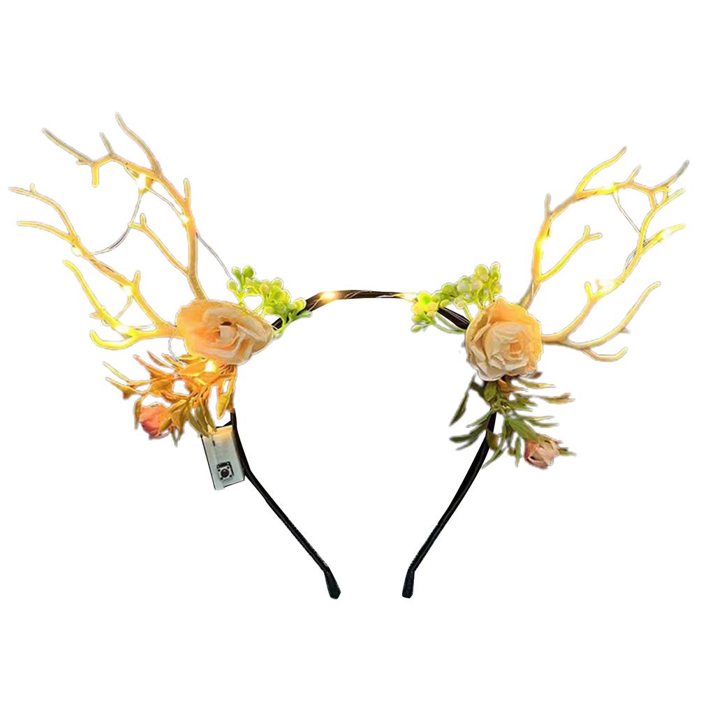 LED Christmas Antler Headband Party Accessories Flashing Christmas Headhoop Festival Party Hairband Holiday Headwear