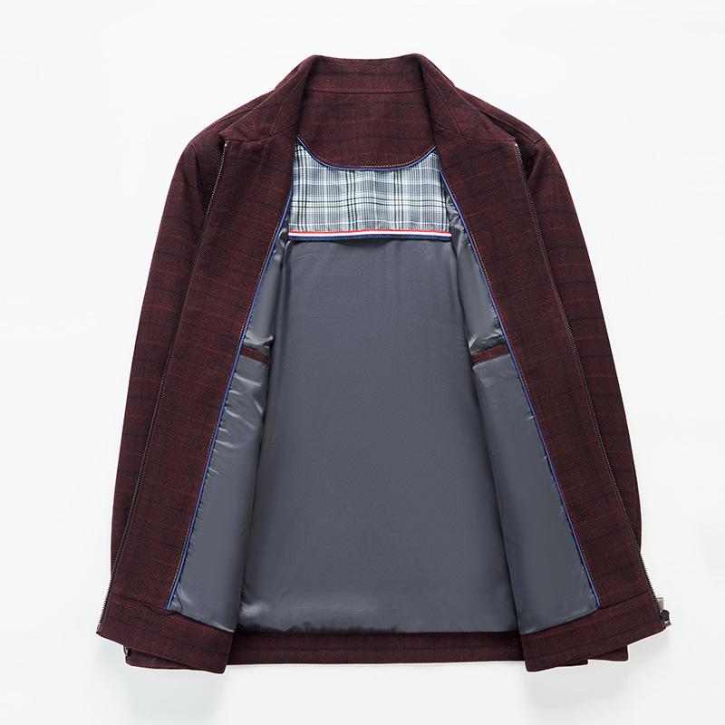 Весенние и осенние высококачественные куртки для мужчин, среднего и пожилого возраста, деловые шерстяные куртки для мужчин, повседневные свободные топы с клетчатыми лацканами