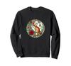 Christmas Ginger Cat Santa Hat Illustration Art Nouveau Sweatshirt