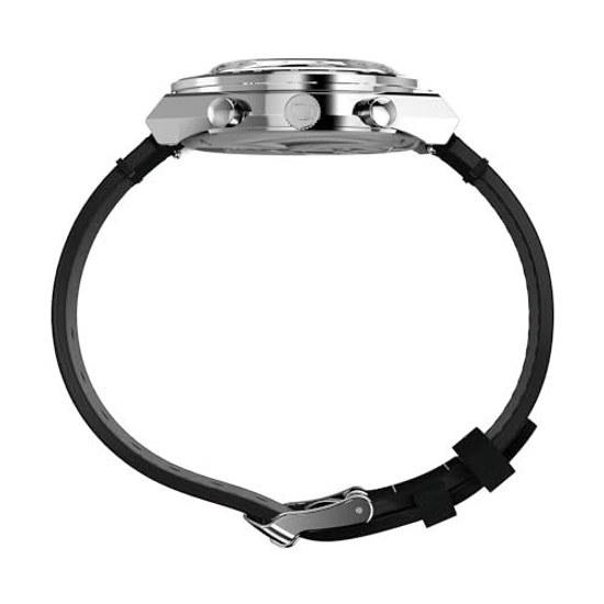 Мужские часы Timex Peanuts Q 40 мм - Черный ремешок Белый циферблат Корпус из нержавеющей стали