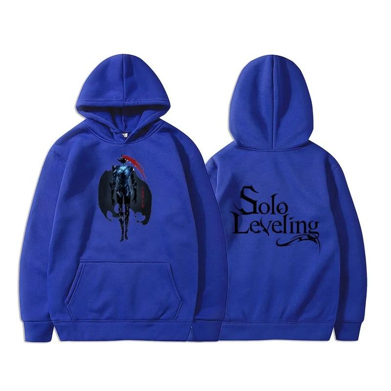 Anime Solo Leveling Sung Jin Woo Graphic Print Autumn Winter Fleece Manga Hoodies Clothes Oversized Streetwear