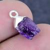 Natural Amethyst Rough Gemstone 925 Sterling Silver Jewelry Pendant 0.59" I1r80