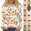 Women's Fashion Casual Long Sleeve Thanksgiving Printed Round Neck Loose Top