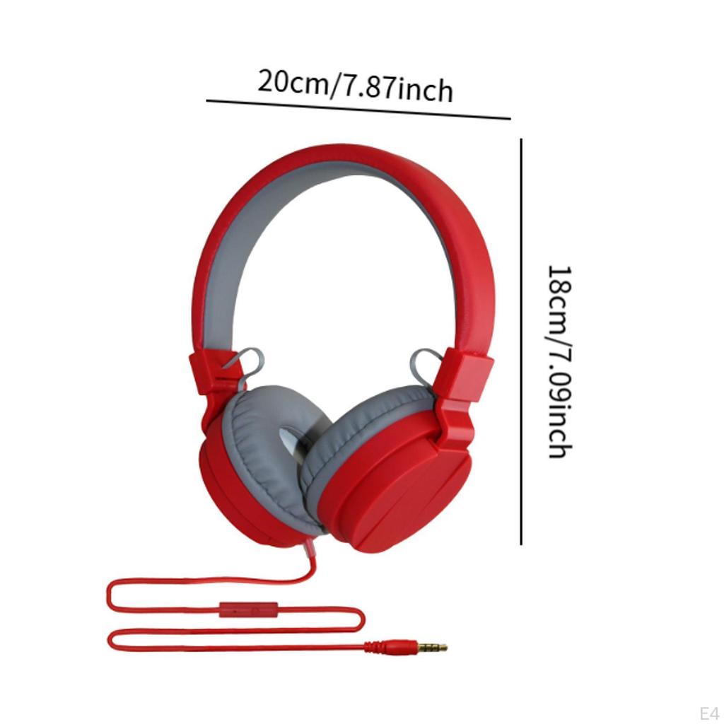 Over Ear Headphone Wired Headset Comfortable Office Lightweight with Microphone Students Adjustable