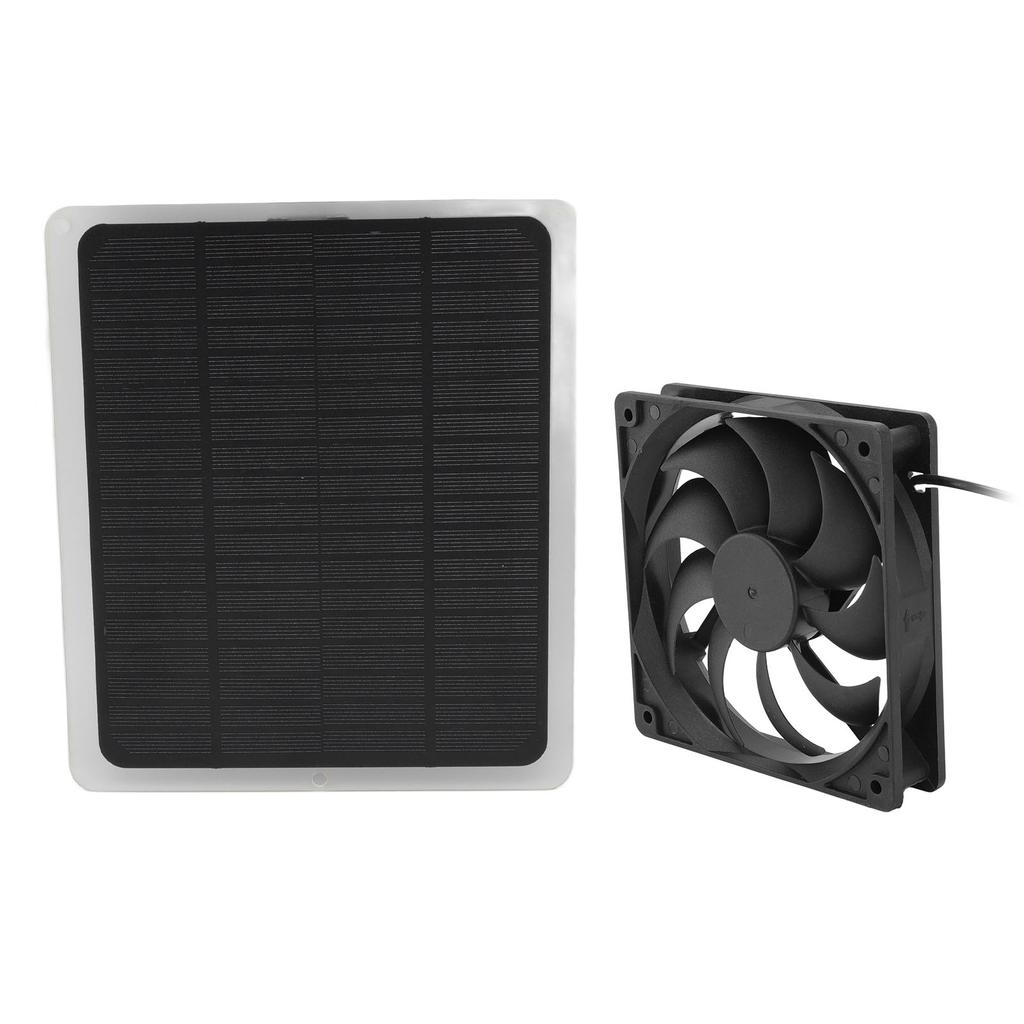 10W Solar Panel Fan Kit Lightweight Solar Charger Panel Fan for Greenhouse Pet House Tree House