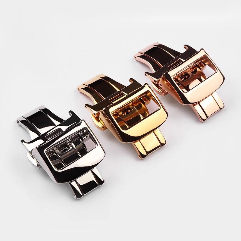 Нержавеющая сталь 316L 18 мм Бабочка Застежка Для Jaeger LeCoultre Master Кожаный Ремешок для Часов Розовое Золото Пряжка Ремешка Аксессуары