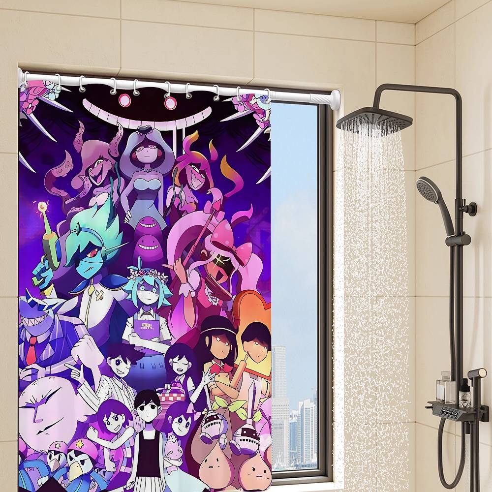 Classic Hot Horror Video Game Omori Shower Curtain, Bathroom Decorative Shower Curtain, Waterproof Shower Curtain With Hooks