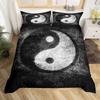 Yin Yang King Queen Duvet Cover Mandala Bohemian Bedding Set Retro Lotus Tai Chi Bagua Comforter Cover Chinoiserie Quilt Cover