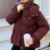 Fashion Winter Coat Female Outerwears Hooded 2024 Loose Thick Warm Jackets for Women Short Parkas